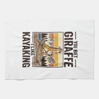 Giraffe-Kajakfahren Vintage Lustiges T-Shirt-Desig Geschirrtuch