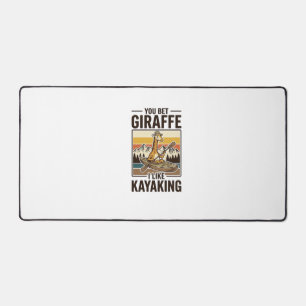 Giraffe-Kajakfahren-Vintage-lustiges-T-Shirt-Desig Schreibtischunterlage