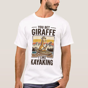 Giraffe-Kajakfahren Vintage Lustiges T-Shirt-Desig T-Shirt