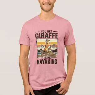 Giraffe-Kajakfahren Vintage Lustiges T-Shirt Desig Tri-Blend Shirt