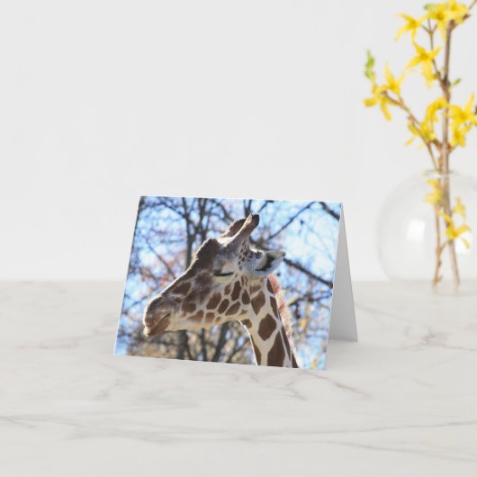 Giraffe Karte (Gelbe Blume)