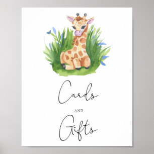 Giraffe - Karten und Geschenke Babydusche Poster