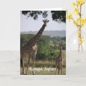 Giraffe, Kenya Safari Karte (Gelbe Blume)