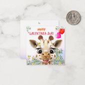 Giraffe Kids Classroom Valentine Cards Mitteilungskarte (Vorderseite/Rückseite Beispiel)