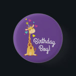 Giraffe Kids Party Niedliche Geburtstag Boy Button<br><div class="desc">Diese bezaubernde Geburtstagsjungen-Giraffe ist zum Geburtstag deines Kindes hier! Funktioniert gut für eine niedliche Kindergeburtstagsfeier,  ein Zoo-Party oder einfach nur ein Kind,  das Giraffen in jedem Alter Lieben! Das bezaubernde Baby trägt einen kleinen Hut zum Feiern! Ideal für Kinder!</div>
