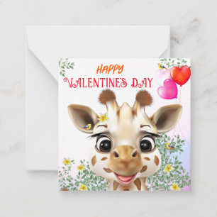 Giraffe-Kinder Valentinskarten für die Schulklasse Mitteilungskarte