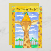 Giraffe Kindergeburtstag Party Einladung (Vorne/Hinten)