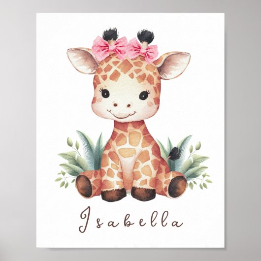 Giraffe Kinderzimmer Poster - Safari Wallfahrtskir (Vorne)