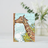 Giraffe Kiss Postcard Postkarte (Stehend Vorderseite)
