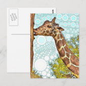 Giraffe Kiss Postcard Postkarte (Vorne/Hinten)