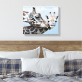 Giraffe Kisses Ihr Calf Leinwanddruck (Insitu (Schlafzimmer))