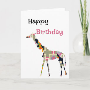 Giraffe-Klapp-Grußkarte Karte