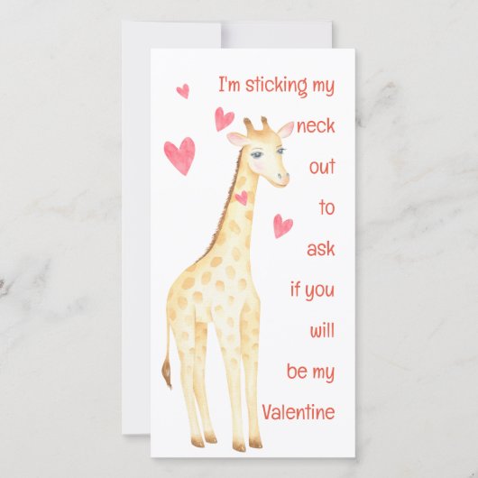 Giraffe klebt meine Neck-Out-Valentinenkarte (Vorderseite)