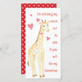 Giraffe klebt meine Neck-Out-Valentinenkarte (Vorne/Hinten)