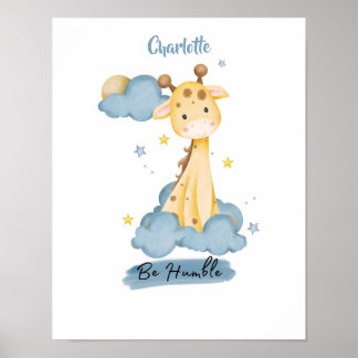 Giraffe Kleine Lektionen aus den Wolken Poster