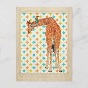 Giraffe & Kleiner Vogel Postkarte