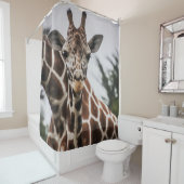 Giraffe, Kopf Giraffe, Pelzabdruck Afrikanisches T Duschvorhang (Beispiel)