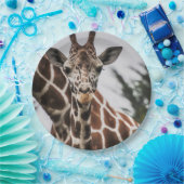 Giraffe, Kopf Giraffe, Pelzabdruck Afrikanisches T Pappteller (Party)