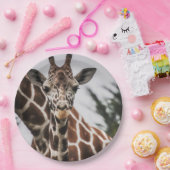 Giraffe, Kopf Giraffe, Pelzabdruck Afrikanisches T Pappteller (Party)