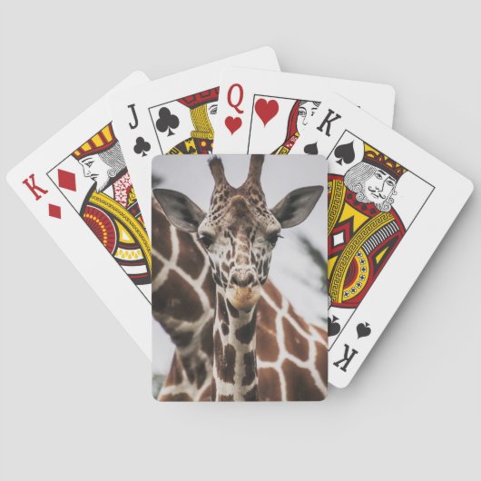 Giraffe, Kopf Giraffe, Pelzabdruck Afrikanisches T Spielkarten (Rückseite)