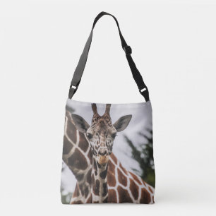 Giraffe Kopf Giraffe Pelzprint Afrikanisches Tier Tragetaschen Mit Langen Trägern