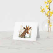 Giraffe Kopf mit Blume BLANK Karte (Gelbe Blume)