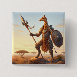 Giraffe-Krieger Button