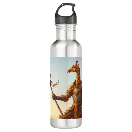 Giraffe-Krieger Edelstahlflasche (Vorderseite)