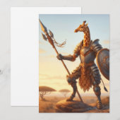 Giraffe-Krieger Feiertagskarte (Vorne/Hinten)