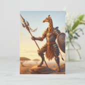 Giraffe-Krieger Feiertagskarte (Stehend Vorderseite)