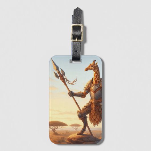 Giraffe-Krieger Gepäckanhänger (Vorderseite Vertikal)