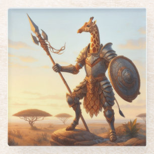 Giraffe-Krieger Glasuntersetzer