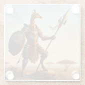 Giraffe-Krieger Glasuntersetzer (Rückseite)