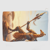 Giraffe-Krieger Golfhandtuch (Horizontal)