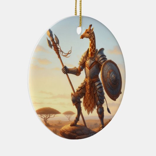 Giraffe-Krieger Keramik Ornament (Rechts)