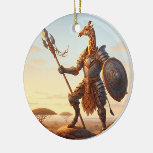 Giraffe-Krieger Keramik Ornament (Links)