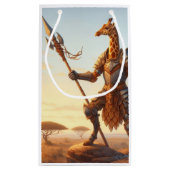Giraffe-Krieger Kleine Geschenktüte (Rückseite)