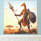 Giraffe-Krieger Leinwanddruck (Insitu (Holzboden))