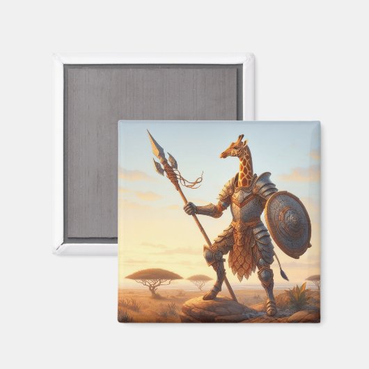 Giraffe-Krieger Magnet (Vorderseite/Rückseite)