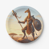 Giraffe-Krieger Pappteller (Vorderseite)