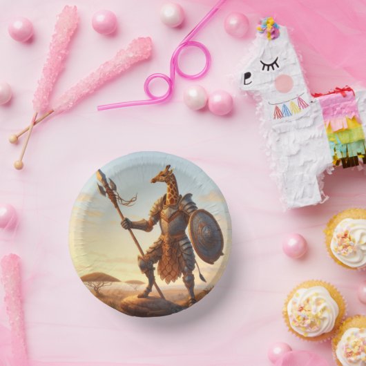 Giraffe-Krieger Pappteller (Party)