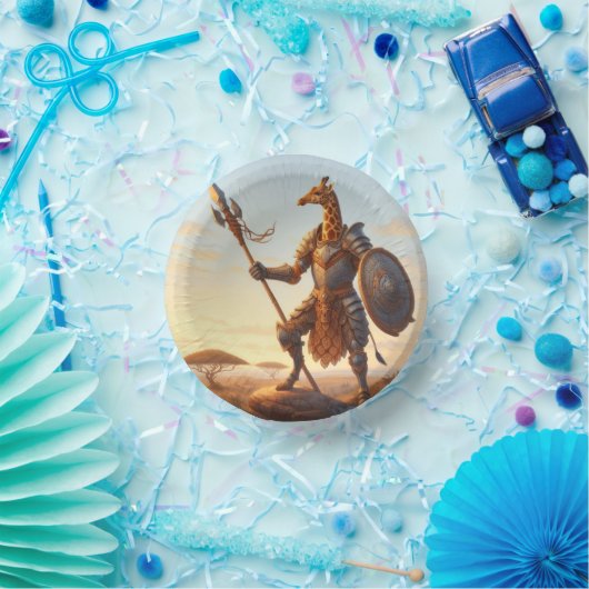 Giraffe-Krieger Pappteller (Party)