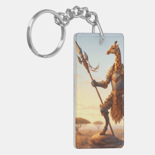 Giraffe-Krieger Schlüsselanhänger (Vorderseite links)