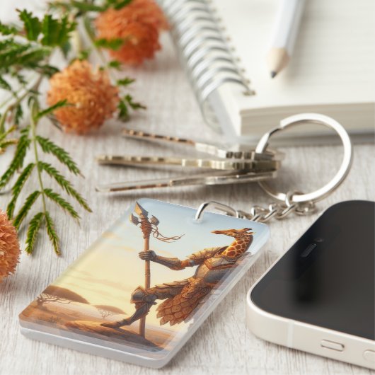 Giraffe-Krieger Schlüsselanhänger (Vorderseite rechts)