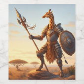 Giraffe-Krieger Weinetikett (Einzelnes Label)
