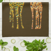 Giraffe Küchenhandtuchmalerei - Custom Colors Geschirrtuch (Gefaltet)