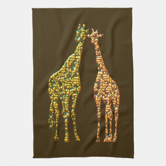 Giraffe Küchenhandtuchmalerei - Custom Colors Geschirrtuch (Vertikal)