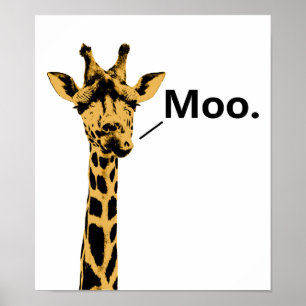 Giraffe Kuh Lustiges Poster