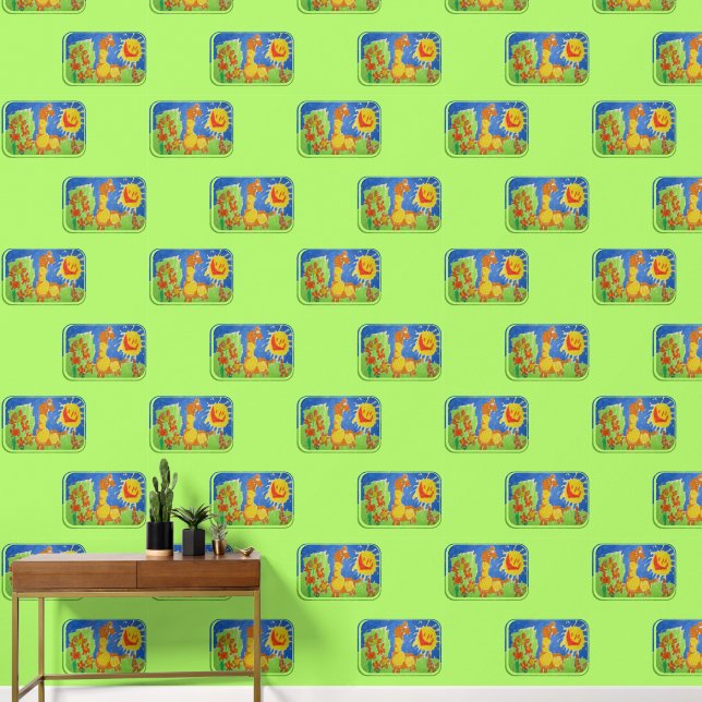 Giraffe-Kunst von Kindern Tapete (Hausflur)