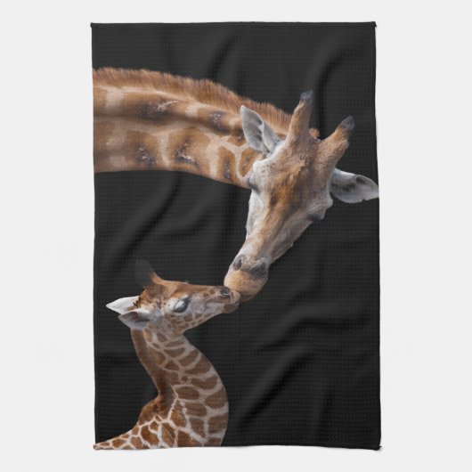 Giraffe küsst Geschirrtuch (Vertikal)